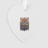 Einhorn Retro Regenbogen Reiter Ornament (Vorderseite)