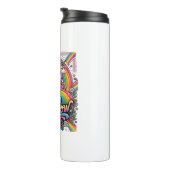 Einhorn Retro Regenbogen Reiter Thermosbecher (Nach rechts gedreht)