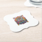 Einhorn Retro Regenbogen Reiter Untersetzer (angewinkelt)