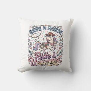 Einhorn rette ein Pferd Reite ein Einhorn Druckfer Kissen