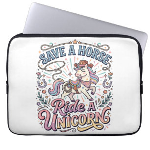 Einhorn rette ein Pferd Reite ein Einhorn Druckfer Laptopschutzhülle