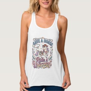 Einhorn rette ein Pferd Reite ein Einhorn Druckfer Tank Top