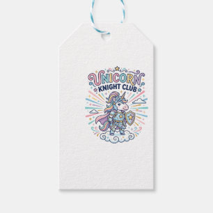 Einhorn-Ritter-Club Druckfertige Bekleidung Grafik Geschenkanhänger