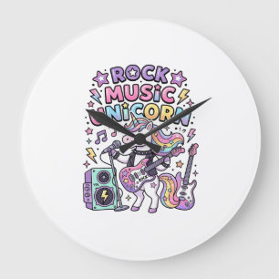 Einhorn Rock Musik Einhorn Bezaubernder Marktplatz Große Wanduhr