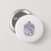 Einhorn Roller Disco Grafikdesign T-Shirt Design Button (Vorne & Hinten)