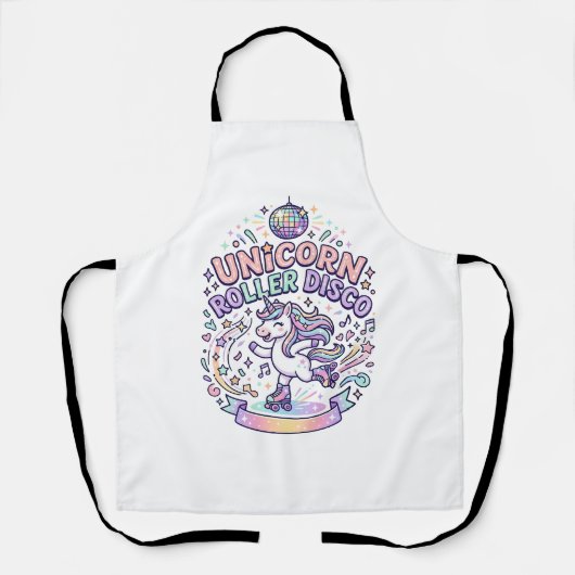 Einhorn-Roller-Disco-Grafikdesign-T-Shirt-Design Schürze (Vorderseite)