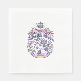 Einhorn Roller Disco Grafikdesign T-Shirt Design Serviette