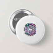 Einhorn Roller Disco POD Fertige Marktplatz-Grafik Button (Vorne & Hinten)