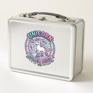 Einhorn Roller Disco POD Fertige Marktplatz-Grafik Metall Brotdose