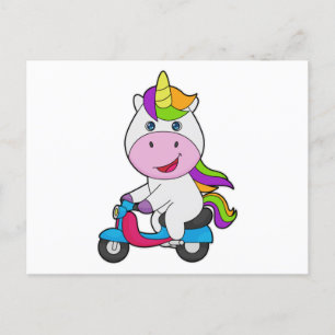 Einhorn Roller Postkarte