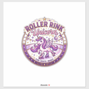 Einhorn-Roller-Rink Einhorn POD Fertig Merch Desig Aufkleber