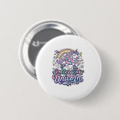 Einhorn-Roller-Rink-Einhorn Premium-Vector-Aufkleb Button (Vorne & Hinten)