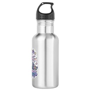 Einhorn-Roller-Rink-Einhorn Premium-Vector-Aufkleb Edelstahlflasche