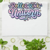 Einhorn-Roller-Rink-Einhorn Premium-Vector-Aufkleb Geschirrtuch (Gefaltet)
