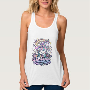 Einhorn-Roller-Rink-Einhorn Premium-Vector-Aufkleb Tank Top