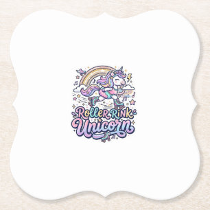 Einhorn-Roller-Rink-Einhorn Premium-Vector-Aufkleb Untersetzer