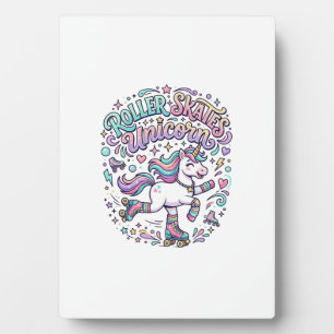Einhorn-Rollschuhe Einhorn-Retro-Stil Grafik  Fotoplatte