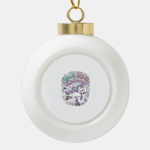 Einhorn-Rollschuhe Einhorn-Retro-Stil Grafik Keramik Kugel-Ornament