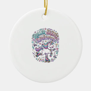 Einhorn-Rollschuhe Einhorn-Retro-Stil Grafik Keramik Ornament