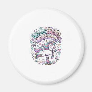 Einhorn-Rollschuhe Einhorn-Retro-Stil Grafik  Magnet