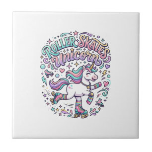 Einhorn-Rollschuhe Einhorn-Retro-Style Grafik Fliese