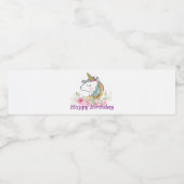 Einhorn, rosa Blüte, Etikett der Wasserflasche (Einzelnes Label)