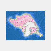 Einhorn rosa fleecedecke (Vorderseite (Horizontal))