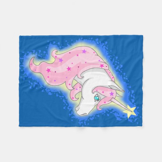 Einhorn rosa fleecedecke (Vorderseite (Horizontal))