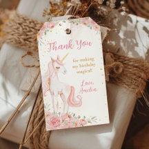 Einhorn Rosa Florales Geburtstagsfest Dankeschön