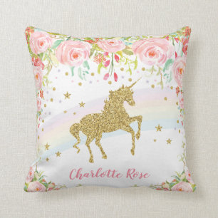 Einhorn Rosa Gold Babyzimmer Dekoration für Mädche Kissen
