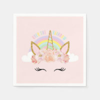 Einhorn Rosa & Gold Party Napkins