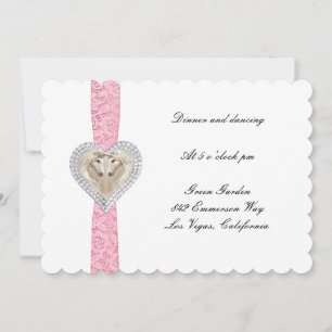 Einhorn Rosa Spitzen Hochzeitsempfang Karte