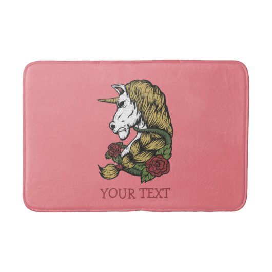 Einhorn Rose Badematte (Vorderseite)