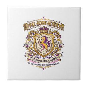 Einhorn Royal Horn Akademie Stylishes Zazzle Desig Fliese