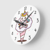 Einhorn Runde Wanduhr (Winkel)