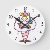 Einhorn Runde Wanduhr (Vorderseite)