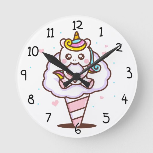 Einhorn Runde Wanduhr (Vorderseite)