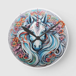 Einhorn Runde Wanduhr