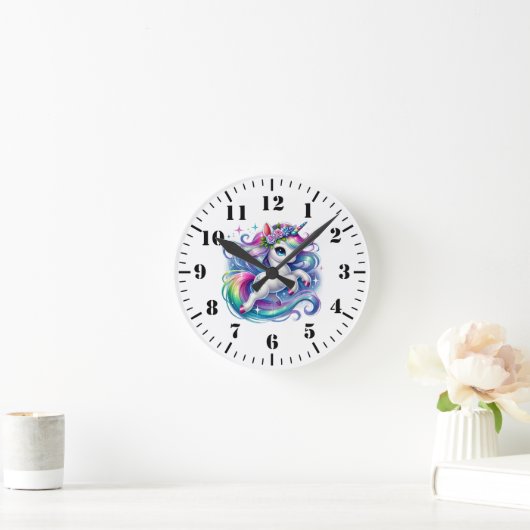 Einhorn  runde wanduhr (Zuhause)