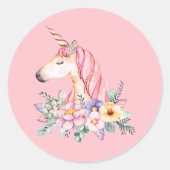 Einhorn Runder Aufkleber (Vorderseite)