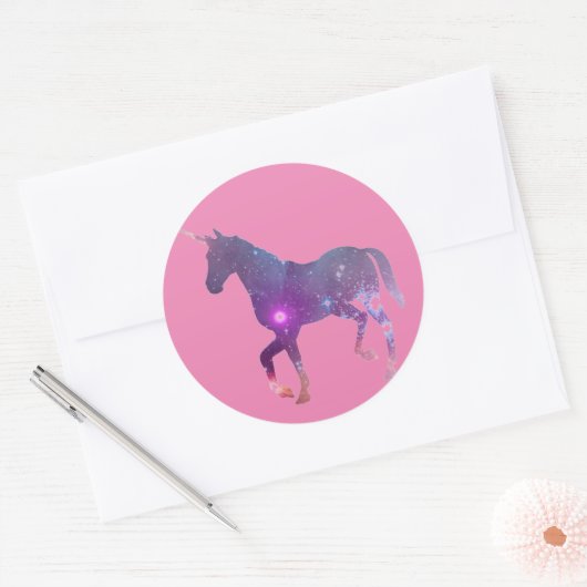 Einhorn Runder Aufkleber (Umschlag)
