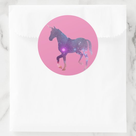 Einhorn Runder Aufkleber (Tasche)