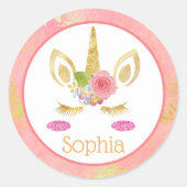 Einhorn Runder Aufkleber (Vorderseite)