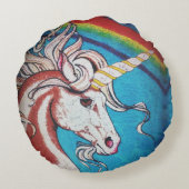 Einhorn Rundes Kissen (Rückseite)