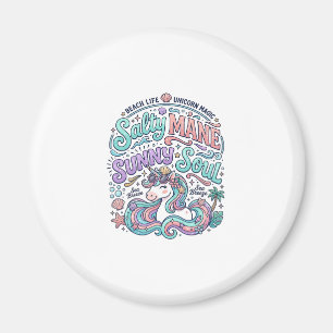 Einhorn Salty Mane Sunny Soul Retro-Stil T-Shirt  Magnet