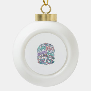Einhorn Salty Mane Sunny Soul Retro Style T-Shirt Keramik Kugel-Ornament