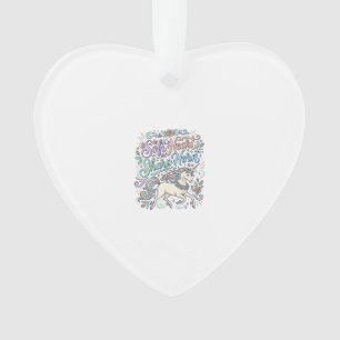 Einhorn Sanftes Herz Scharfes Horn Weißer Hintergr Ornament