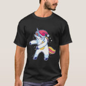 Einhorn Sankt, die im Schnee Flossing ist T-Shirt (Vorderseite)