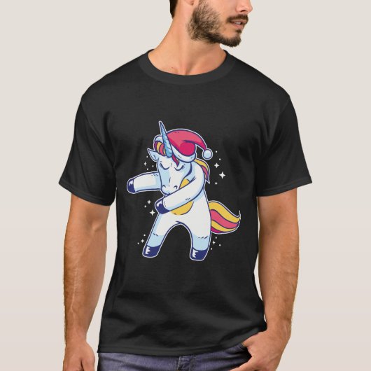 Einhorn Sankt, die im Schnee Flossing ist T-Shirt (Vorderseite)