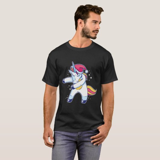 Einhorn Sankt, die im Schnee Flossing ist T-Shirt (Vorne ganz)